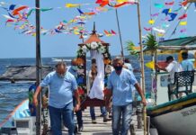 Con procesión en el mar, celebran a San Juan Bautista en Dzilam