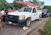 Hartos de la falta de luz, retienen a trabajadores de CFE en Tecoh