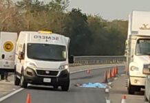 Muere aplastado por varios autos en la Mérida-Campeche