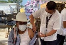 Protegen contra el coronavirus a trabajadores del Tren Maya en Valladolid