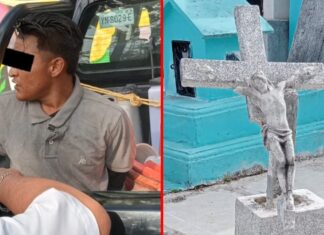 Hombre es detenido robando imágenes en cementerio