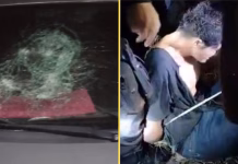 Vecinos detienen sujeto ebrio tras destrozos vehiculares