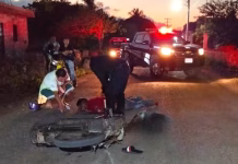 Motociclista derrapa y resulta lesionado en Kopté