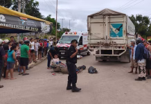 Fallece adolescente en choque de moto contra camión en Peto